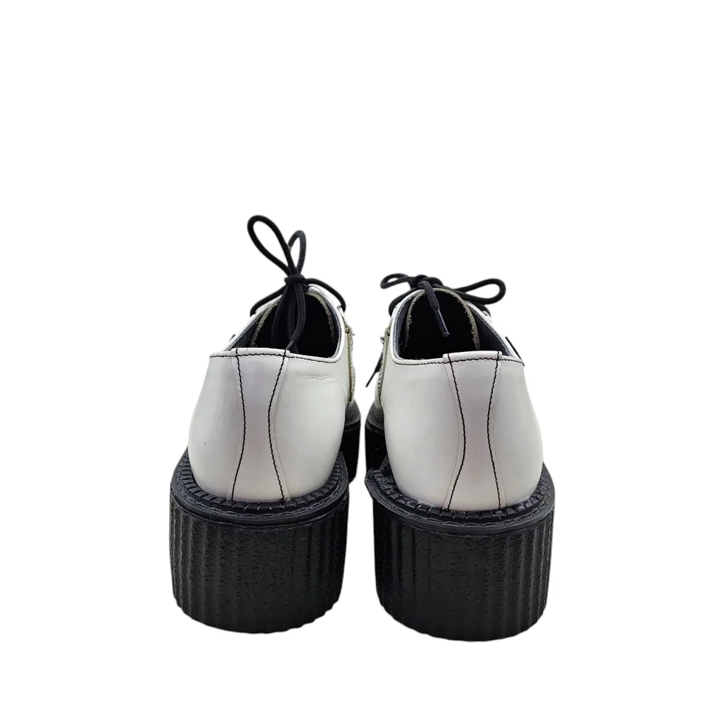 Tuk The Original Women's Leather Chunky Platform Creeper White Sz 5